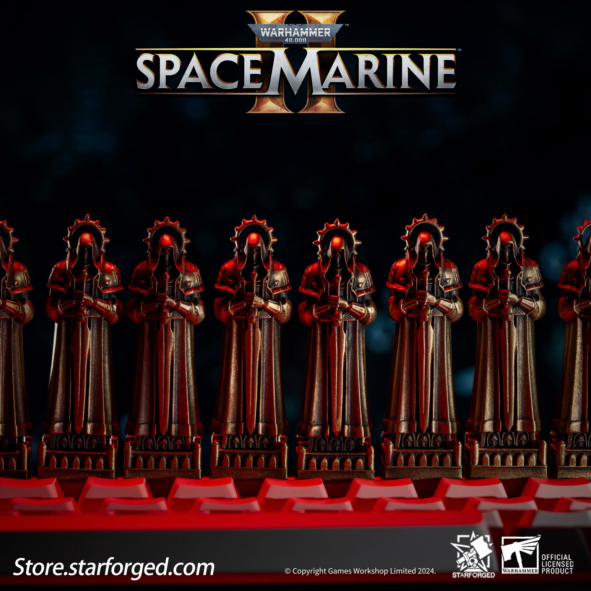 Starforged Imperial Inquisitor Statue Keycap Warhammer 40K Space Marine 2
In the war-torn galaxy, the Aquila is no stranger to the citizens of the Imperium. It is said that one eye gazes into the future while the other looks back at the past.
Now, as the Imperium engages in a relentless war for survival across the galaxy, the Aquila stands as a symbol of hope for humanity amid the dark stars。
Terra's decree is far from merciful, and the rule of the Imperium is hardly benevolent. Yet, only under the golden